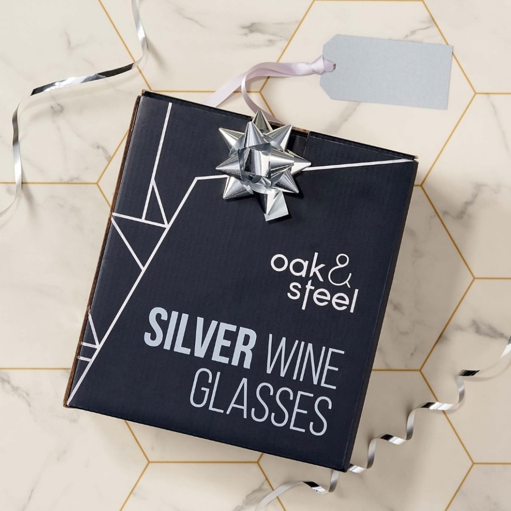 Silver wine glasses set of 4